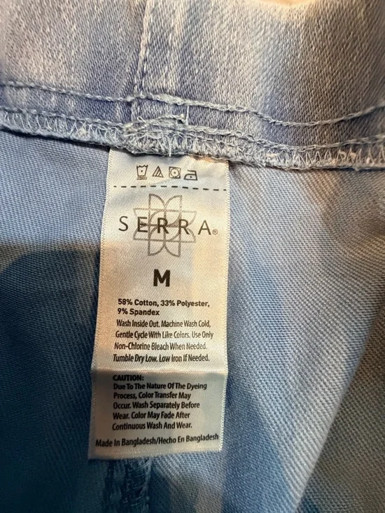 Serra Wide Leg Jeans Womens Medium Light Wash Pull On Denim Palazzo Pants - Picture 3 of 8